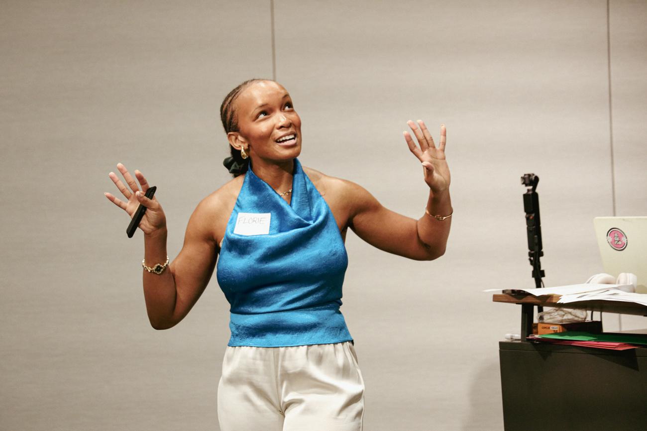 Florie leading an Artists for Artists workshop